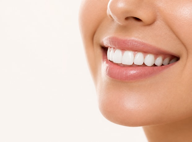 Close view of a natural smile